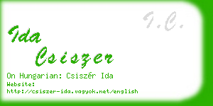 ida csiszer business card